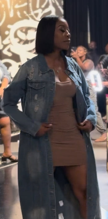RIPPED THE RUNWAY | JEAN TRENCH COAT